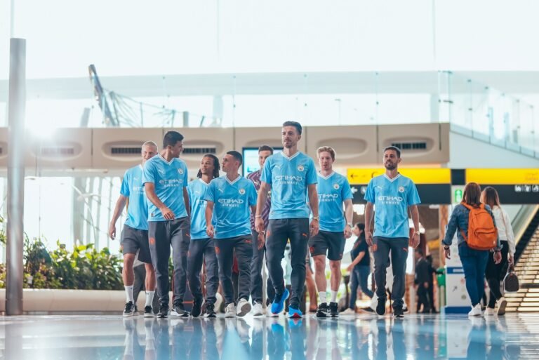 Manchester City Players Head to Etihad from Zayed International Airport